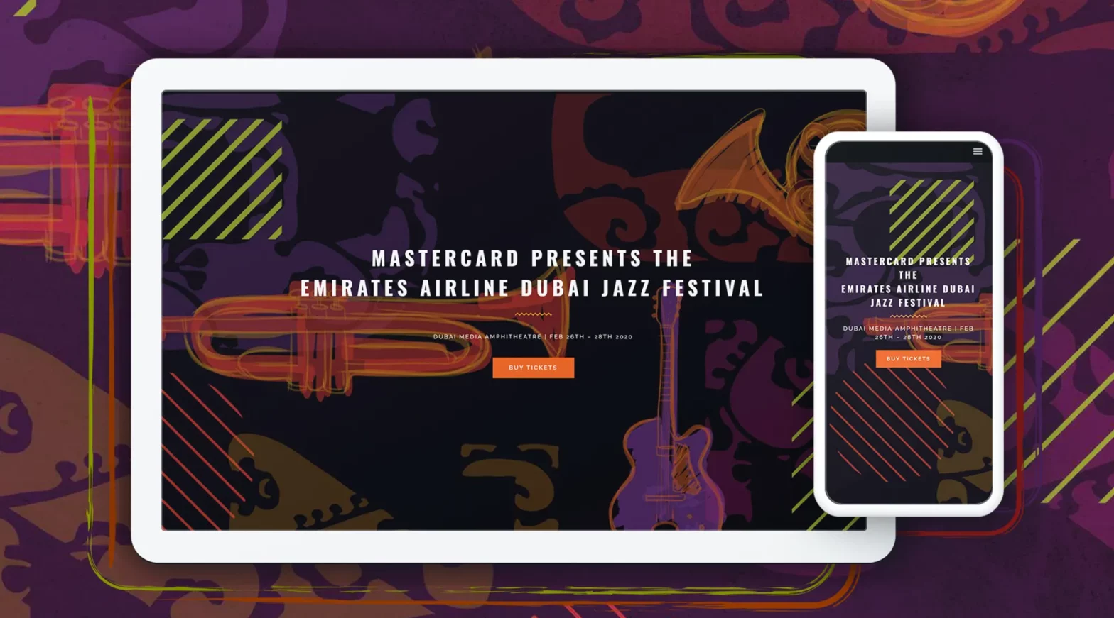 ui/ux design portfolio for Dubai jazz festival