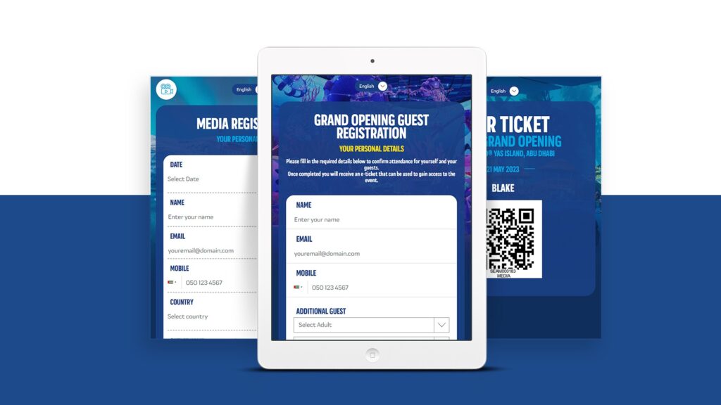 Event Registration Website for SeaWorld Abu Dhabi Grand Opening