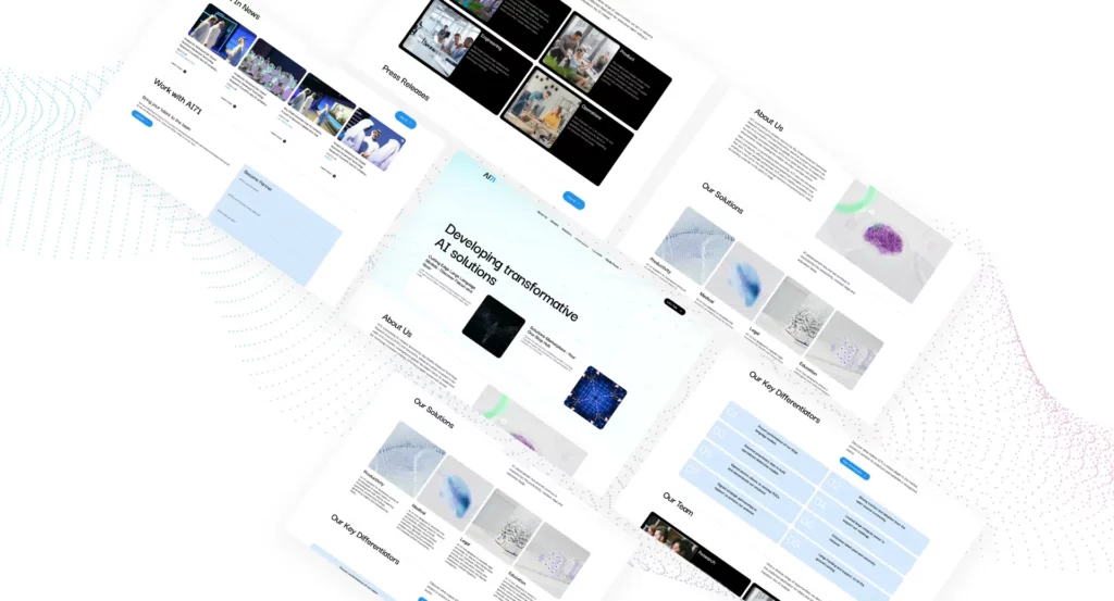 Website development portfolio for AI71