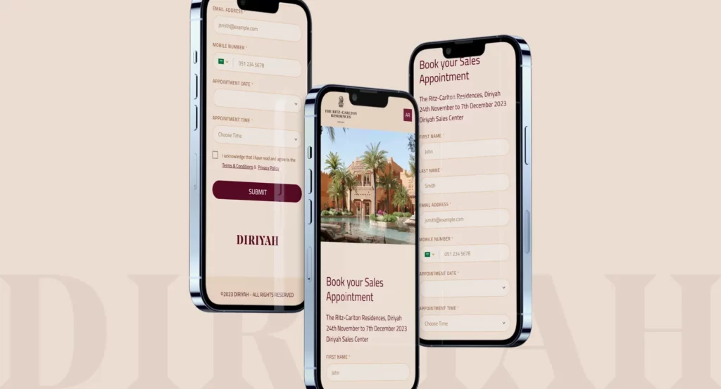 Appointment Engine for Ritz-Carlton Residences Diriyah Launch