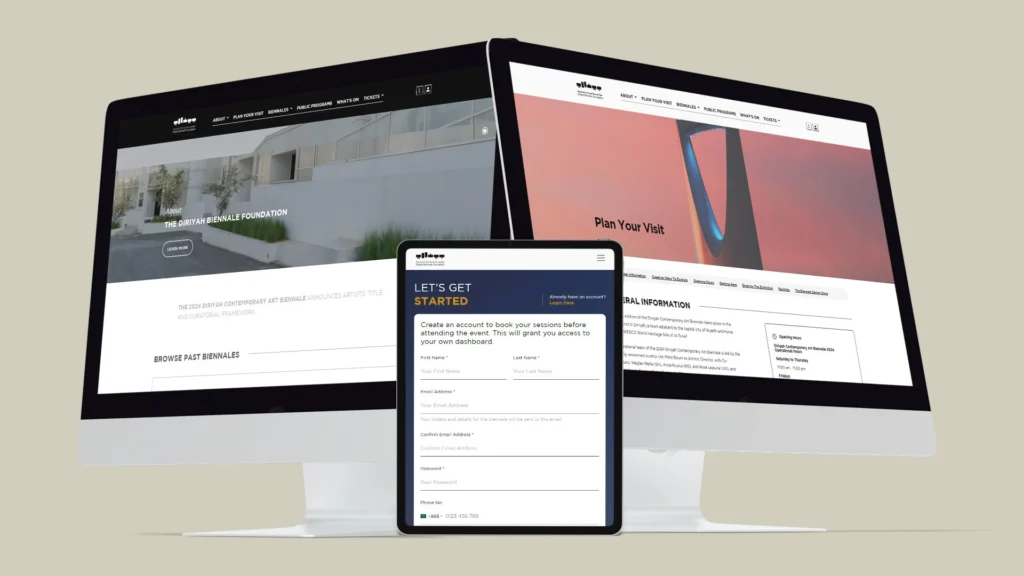 web design case study by GTECH for Diriyah Biennale Foundation