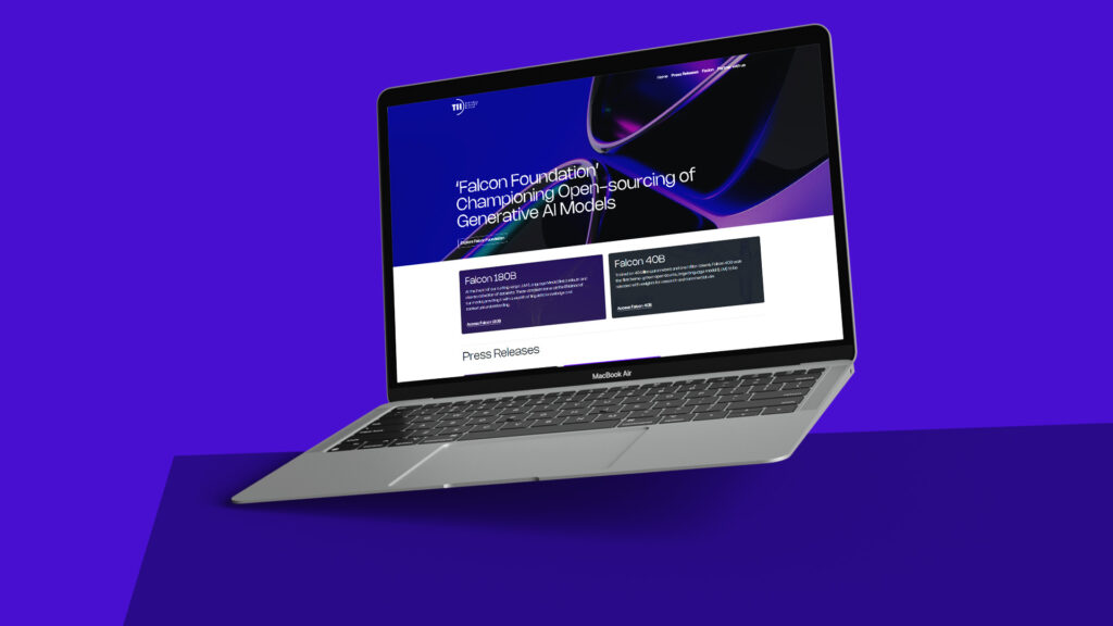 web development portfolio for the Falcon Foundation LLM Tech