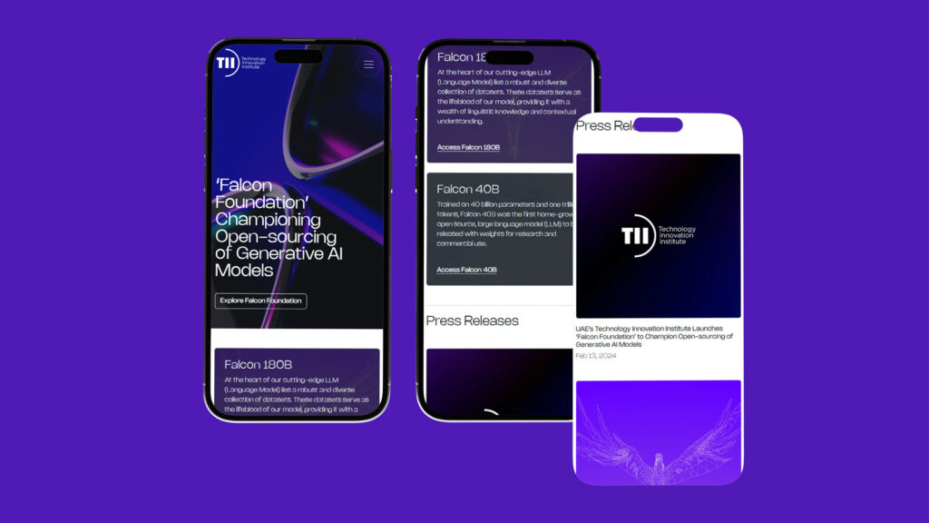 website development case study for the Falcon Foundation LLM Tech