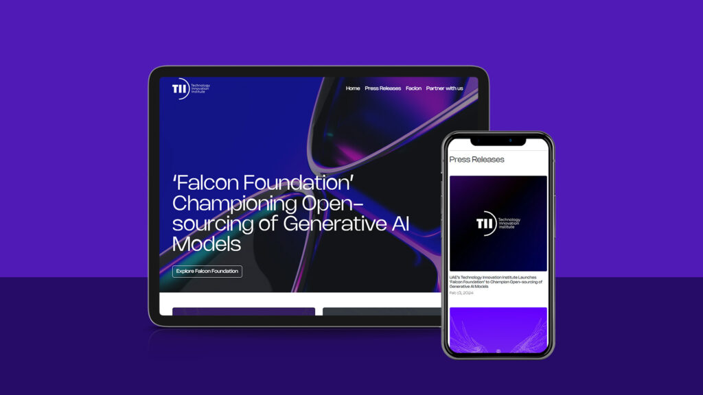 web development case study for the Falcon Foundation LLM Tech